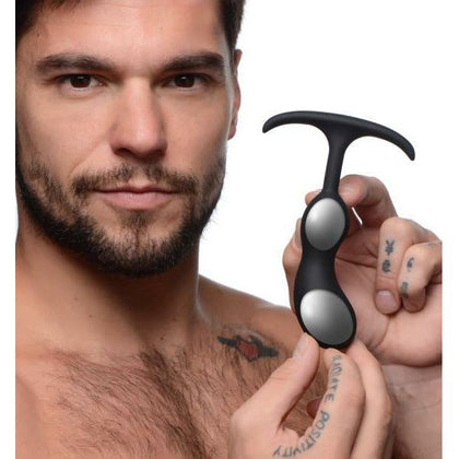 Velvety Pleasure Premium Silicone Weighted Prostate Plug - Model PPS-1 - For Men - Intense Backdoor Stimulation - Black - Adult Naughty Store