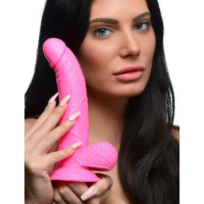 Introducing the Pink Pleasure Pro PPD-750 7.5 Inch Dildo with Balls - Ultimate Sensual Satisfaction for All Genders and Intense Internal Pleasure - Adult Naughty Store