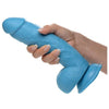 Introducing the SensaPro PPD-825B Pleasure Pro 8.25 Inch Blue Dildo with Balls - Unleash Your Desires with this Sensational Phthalate-Free PVC Rubber Sex Toy - Adult Naughty Store