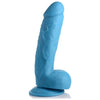 Introducing the SensaPro PPD-825B Pleasure Pro 8.25 Inch Blue Dildo with Balls - Unleash Your Desires with this Sensational Phthalate-Free PVC Rubber Sex Toy - Adult Naughty Store