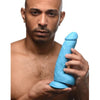 Introducing the SensaPro PPD-825B Pleasure Pro 8.25 Inch Blue Dildo with Balls - Unleash Your Desires with this Sensational Phthalate-Free PVC Rubber Sex Toy - Adult Naughty Store