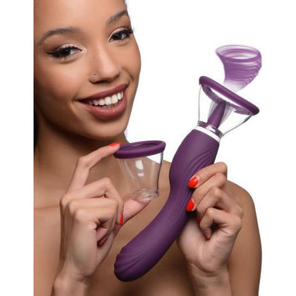 Introducing the PleasureMax Lickgasm 8x Licking And Sucking Vibrator for Women - Purple