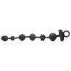 Dark Rattler 21x Vibrating Silicone Anal Beads With Remote - Model DR-21XABR - Unisex Pleasure - Black - Adult Naughty Store