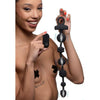 Dark Rattler 21x Vibrating Silicone Anal Beads With Remote - Model DR-21XABR - Unisex Pleasure - Black - Adult Naughty Store