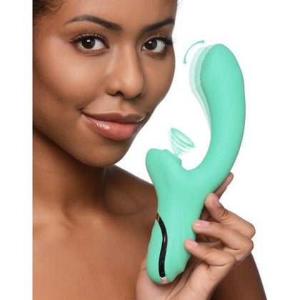 Minty Air-Stim Silicone Rabbit Vibrator - Model 10x, Dual Stimulation for Clit and G-Spot, Green - Adult Naughty Store