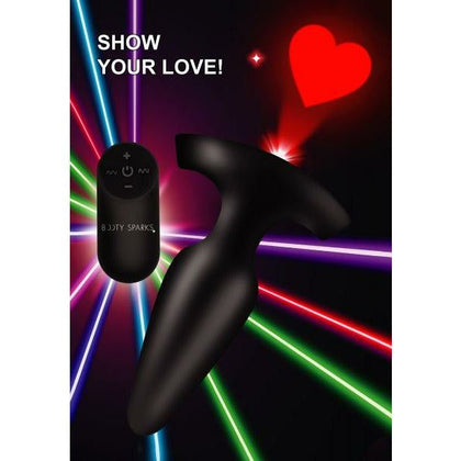 Lustful Pleasures Laser Heart Silicone Anal Plug - Model 28x-Large - Unisex - Intense Anal Stimulation - Black with Flashing Red Light - Adult Naughty Store