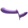 Introducing the PleasurePower Double Diva 2 Inch Double Dildo With Harness And Remote Control - Model DD28X - Purple: A Sensational Pleasure Powerhouse for Couples! - Adult Naughty Store