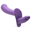 Introducing the PleasurePower Double Diva 2 Inch Double Dildo With Harness And Remote Control - Model DD28X - Purple: A Sensational Pleasure Powerhouse for Couples! - Adult Naughty Store