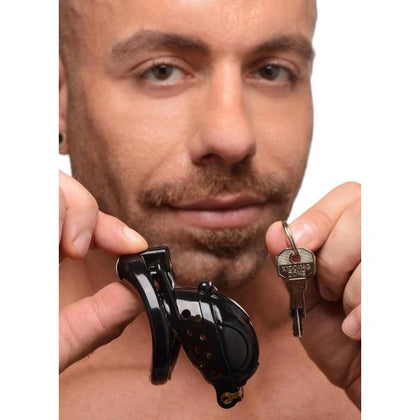 Introducing the Lockdown Customizable Chastity Cage - Model X2B, a Revolutionary Black Plastic Chastity Cage for Ultimate Comfort and Control