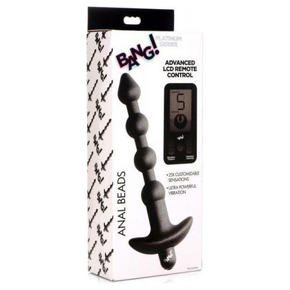 Introducing the Luxe PleasureX 25x Vibrating Silicone Anal Beads - Model LX-2021B: The Ultimate Backdoor Delight in Black - Adult Naughty Store