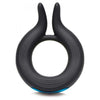 Silicone Cock Ring - The Ultimate Dual Stim Vibrating Pleasure Enhancer for Couples - Model X10 - Black/Blue - Adult Naughty Store