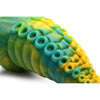 Introducing the Monstropus Tentacled Monster Silicone Dildo - The Ultimate Pleasure Experience for All Genders - Model T3-420 - Marbled Green, Yellow and Blue - Adult Naughty Store