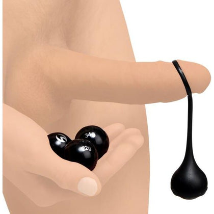 Dark Dangler Silicone Penis Strap With Weights - Model X1 - For Men - Enhance Shaft Strength and Pleasure - Black