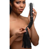 Introducing the SensaPleasure Silicone Vibra-Lasher 9X Dildo Flogger for All Genders - Black