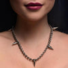 Silver Spike Punk Necklace - Stainless Steel BDSM Choker for Men and Women - Model #SPN-22 - Enhance Your Edgy Style with Conical Spikes - Unleash Your Inner Rebel - Nickel Free - Pleasure in - Adult Naughty Store