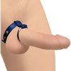Introducing the Sensual Steel Blue Leather Cock and Ball Ring - Model SSB-001 - For Ultimate Pleasure and Performance