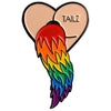 Tailz Enamel Pin - Exquisite Metal and Enamel Rainbow Fox Tail Heart-Shaped Booty Pin for All Genders - Size: 2.5 inches x 2 inches