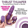 Introducing the Thrust Thumper Thrusting Silicone Vibrator With Remote - Model TTV-5000: The Ultimate Pleasure Experience for Women in Purple - Adult Naughty Store