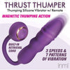 Introducing the Thrust Thumper Thrusting Silicone Vibrator With Remote - Model TTV-5000: The Ultimate Pleasure Experience for Women in Purple - Adult Naughty Store