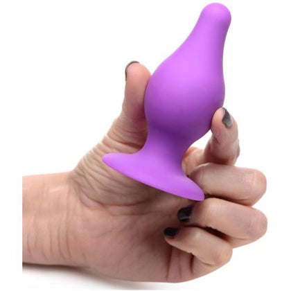 Introducing the LuxeFlex™ Tapered Medium Anal Plug - Model LX-345, the Ultimate Pleasure Companion for All Genders in Sensational Purple