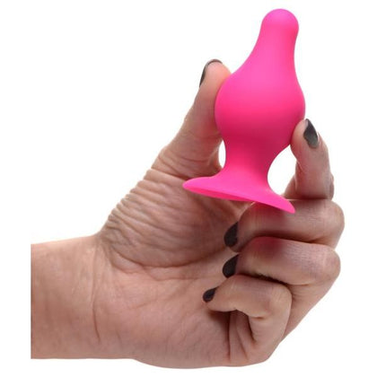 Introducing the LuxeFlex Squeezeable Tapered Small Anal Plug Model LFS-2000 for Ultimate Backdoor Pleasure - Pink