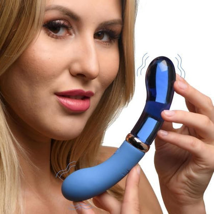 Luxe Pleasure Dual Ended G-Spot Vibrator - Model X10: A Sensational Fusion of Silicone and Glass Bliss for All Genders!