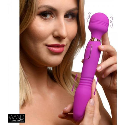 Introducing the SensaPleasure™ UPM-5000 Ultra PleasureMax Deluxe Thrusting and Vibrating Silicone Wand - Unisex - Full Body Stimulation - Purple - Adult Naughty Store