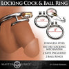 Introducing the CaptivateX Locking Cock and Ball Ring Set: Model LX-2000, for Men, Enhancing Pleasure, Stainless Steel, Silver
