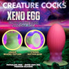 Creature Cocks Xeno Egg Glow In The Dark Silicone Egg - Large: A Unique Alien-Inspired Phallic Pleasure Toy for Intense Stimulation (Model XE-001) - Pink, Purple, Green - Adult Naughty Store