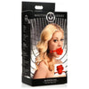 Blossom Silicone Breathable Rose Gag - The Sensual Pleasure Enhancer for Couples - Model RS-2021 - Unisex - Mouth and Throat Stimulation - Passionate Red