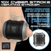 Cyber Stroke Vibrating Masturbator - Model X10 - Male Stimulation - Dual-Ended Pleasure - Black/Clear - Adult Naughty Store