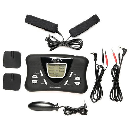 Zeus Deluxe E-Stim Kit - Model X1: Advanced Electro-Stimulation for Intense Pleasure - Unisex Anal and Penis Play - Metallic Black