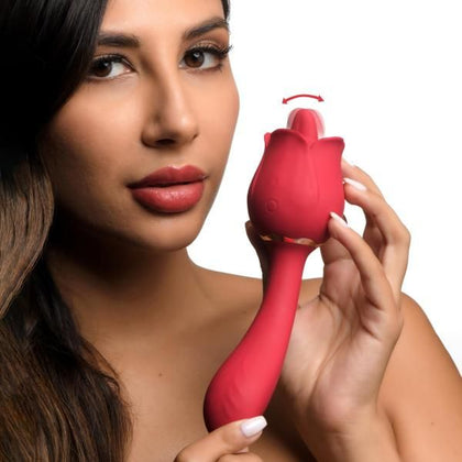 Regal Rose Licking Rose Vibrator - Model RR-2001 - Women's Clitoral and G-Spot Stimulation - Intense Oral Pleasure - Red