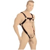 Heathen's Male Body Harness - L/XL: The Ultimate Red and Black PU Leather Pleasure Enhancer for Men - Model HMBH-1001