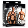Heathen's Male Body Harness - L/XL: The Ultimate Red and Black PU Leather Pleasure Enhancer for Men - Model HMBH-1001
