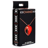 Introducing the Luxe Pleasure Collection: 10x Vibrating Silicone Heart Necklace - Model HN-10X, Red/Rose Gold - Adult Naughty Store