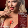 Introducing the Luxe Pleasure Collection: 10x Vibrating Silicone Heart Necklace - Model HN-10X, Red/Rose Gold - Adult Naughty Store