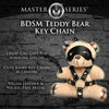 Bondage Bear Teddy Keychain - BDSM Fetish Toy for All Genders - Mini Flogger, Eye Mask, and O-Ring Harness - Beige