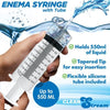 Introducing the IntiMate Enema Syringe with Tube - Model 550ml - Unisex Anal Cleansing System - Clear - Adult Naughty Store