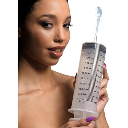 Introducing the IntiMate Enema Syringe with Tube - Model 550ml - Unisex Anal Cleansing System - Clear - Adult Naughty Store