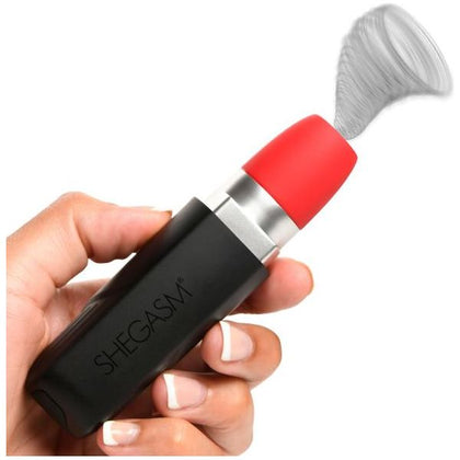 Introducing the Elegant Pleasures Pocket Pucker Lipstick Clit Stimulator Model X1 - Female Clitoral and Nipple Vibrator in Red and Black