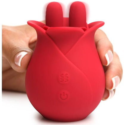 10x Fondle Massaging Rose Silicone Clit Stimulators - Model RS-10X - Women's Intimate Pleasure Device for Sensual Stimulation - Red