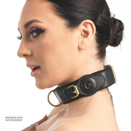 Eros Tracer Tracking Collar - BDSM Submissive Locator for Discreet Monitoring - Model X23 - Unisex - Neck and Pet Play - Black