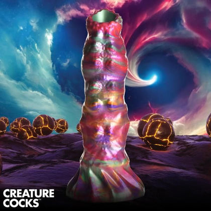 Creature Cocks Larva Silicone Ovipositor Dildo With Eggs - Intense Pleasure for All Genders in Vibrant Iridescent Colors - Adult Naughty Store