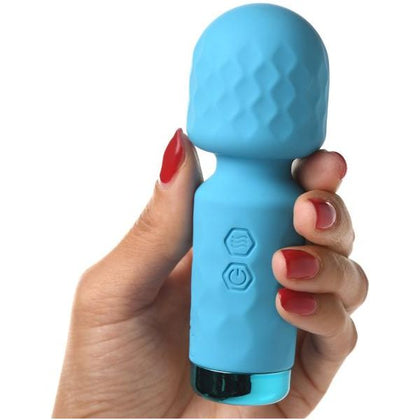 Introducing the SensaBliss™ 10x Mini Silicone Wand - Model SW-10M, a Powerful Blue Pleasure Companion for All Genders and Sensational Stimulation in Any Intimate Zone