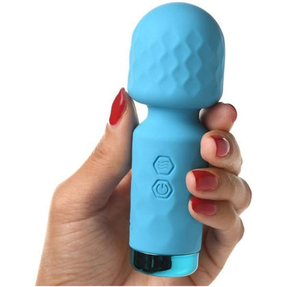 Introducing the SensaBliss™ 10x Mini Silicone Wand - Model SW-10M, a Powerful Blue Pleasure Companion for All Genders and Sensational Stimulation in Any Intimate Zone - Adult Naughty Store