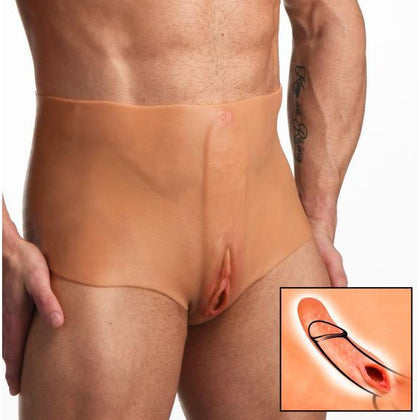 Introducing the Sensuelle Pleasurewear Silicone Vagina + Ass Panties - Medium