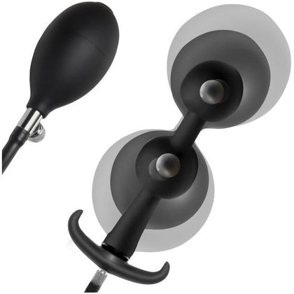 Introducing the Luxurejoy Weighted Inflatable Silicone Anal Plug: Model A110 for Gents, P-Spot Pleasure in Black