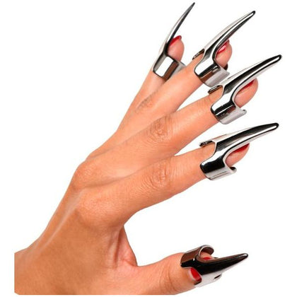 Introducing the Exquisite Steel Sensation Claw Rings - 5pc Set for Unforgettable Pleasure! - Adult Naughty Store