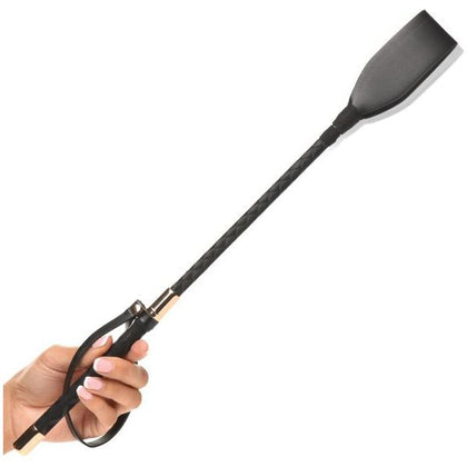 Stallion Riding Crop - 18 Inch: The Ultimate Vegan Leather Whip for Exquisite Impact Play, Model S18, Unisex, Perfect for Sensual Spankings and Kinky Pleasure, in Sleek Black